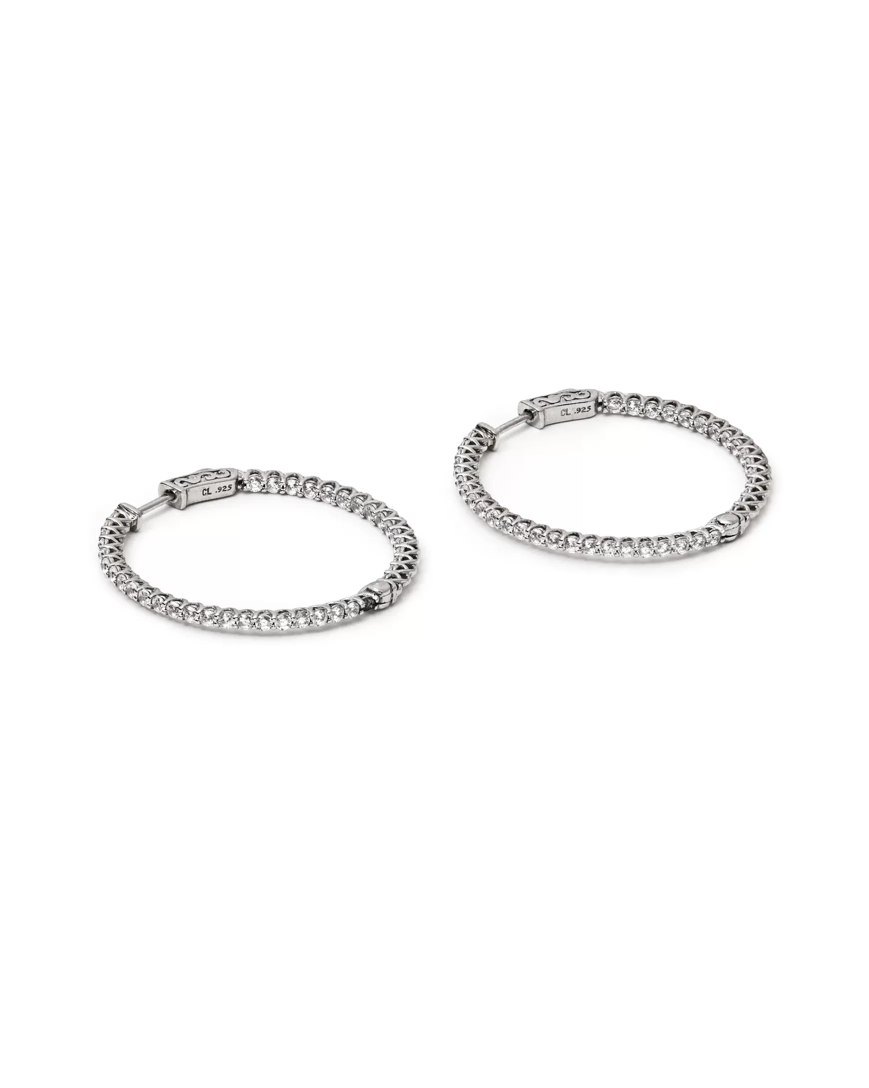 Jewelry*Teri Jon Cable Loop Hoop Earrings SILVER