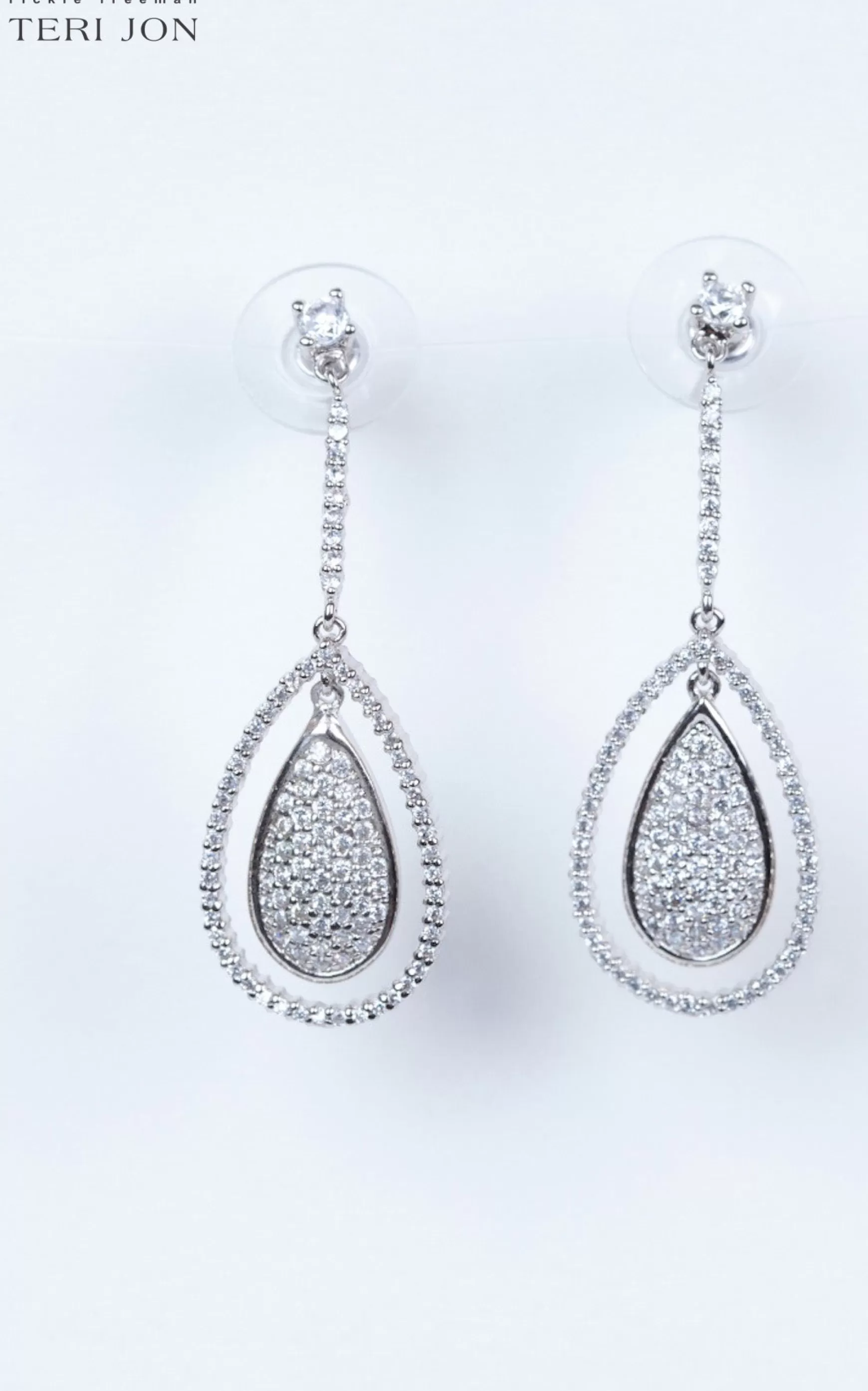 Jewelry*Teri Jon Drop Earrings Crystal