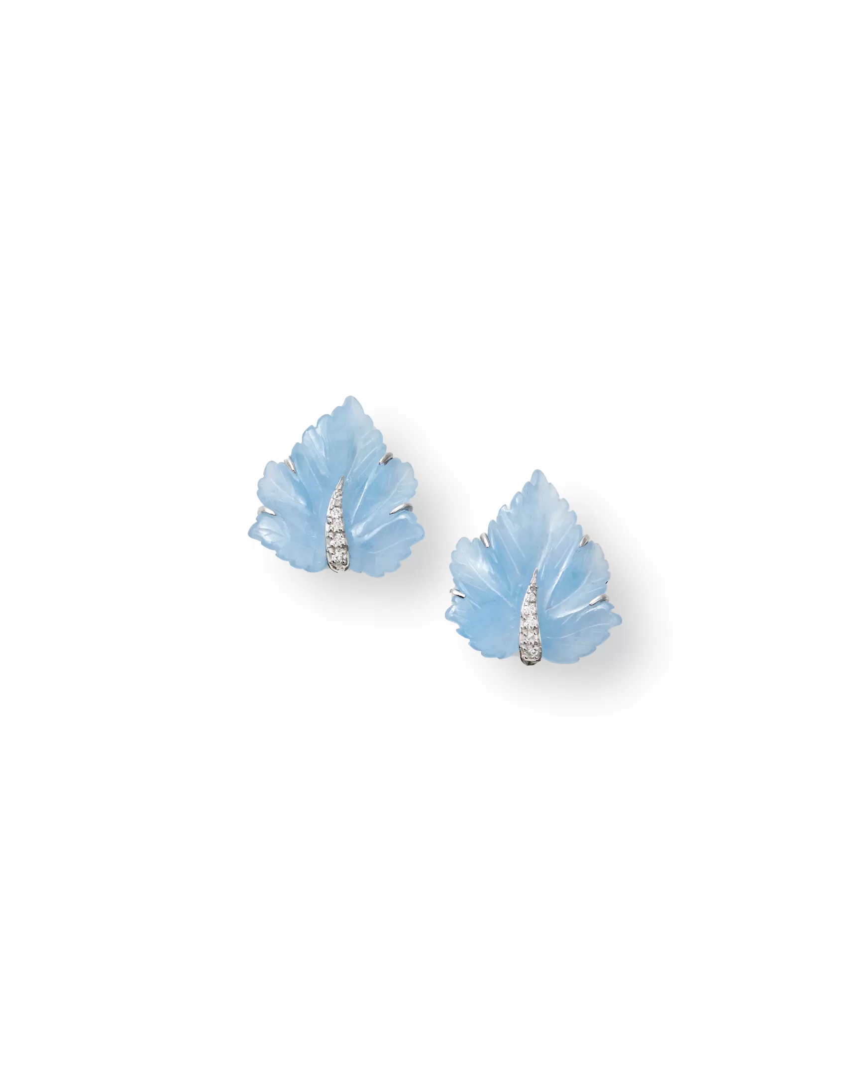 Jewelry*Teri Jon Crystal Leaf Earrings LIGHT BLUE