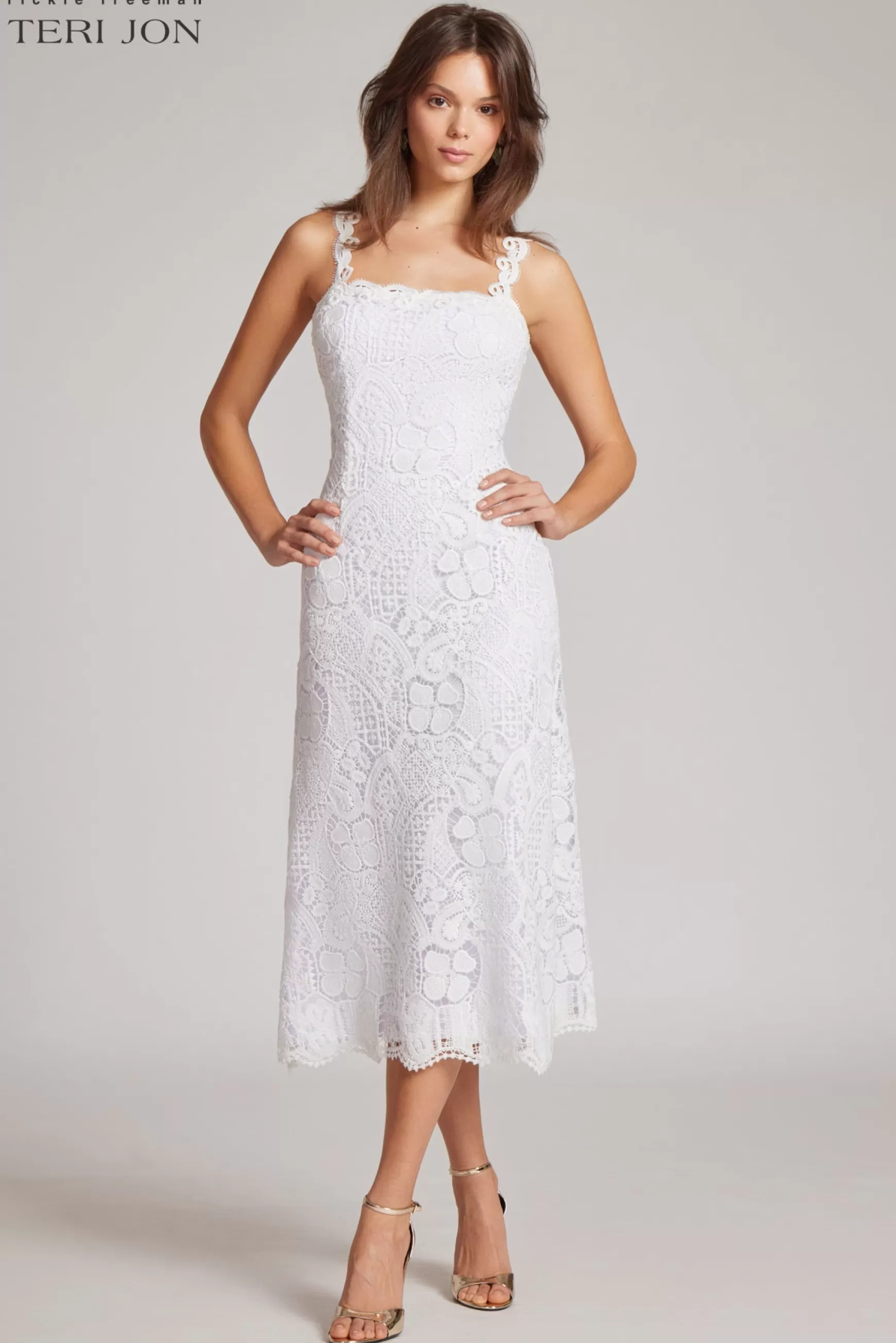 Cocktail & Party Dresses | Day Occasion*Teri Jon Lace Fitted Midi Dress White