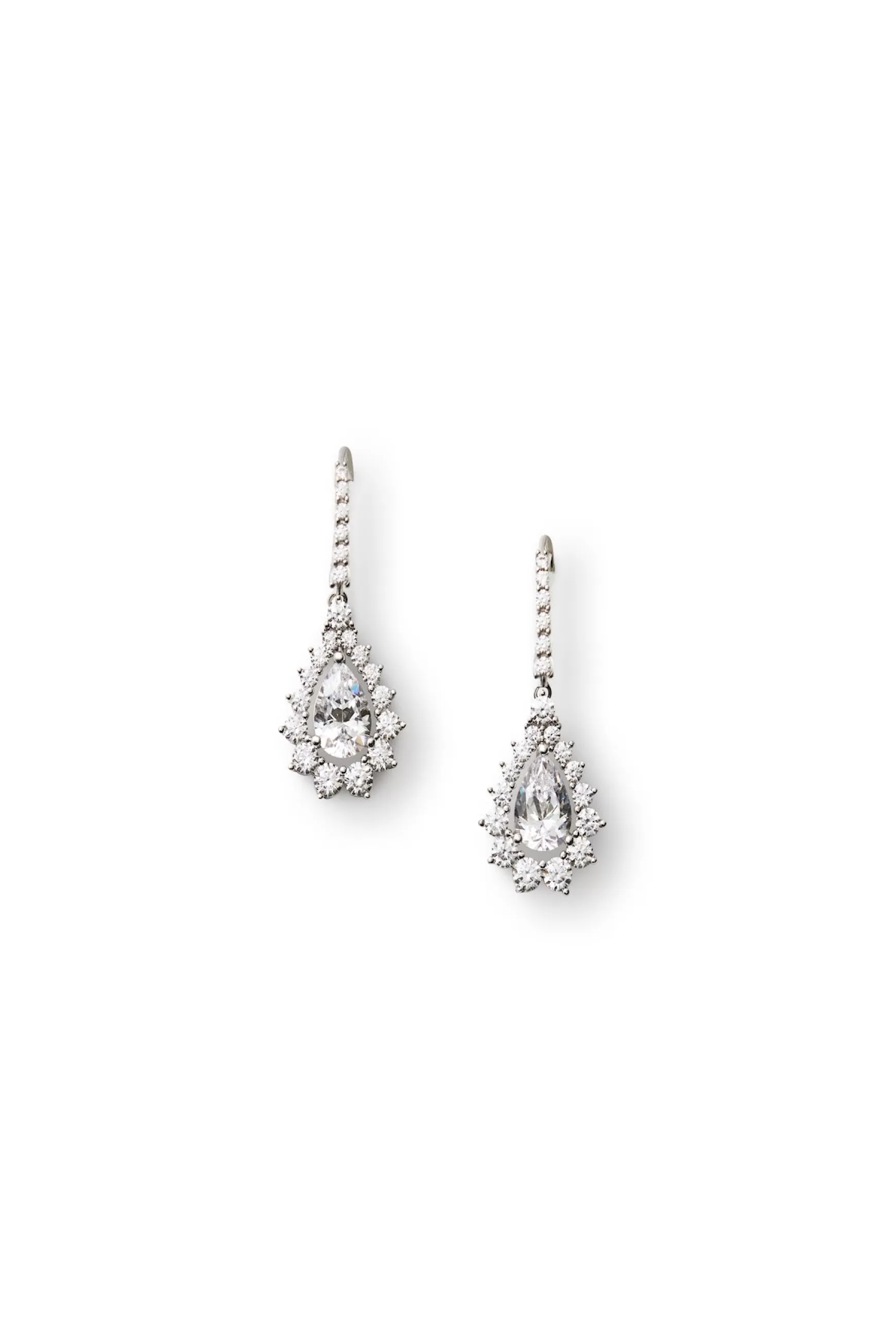 Jewelry*Teri Jon Pear Shape Diamond Drop Earrings White Diamond