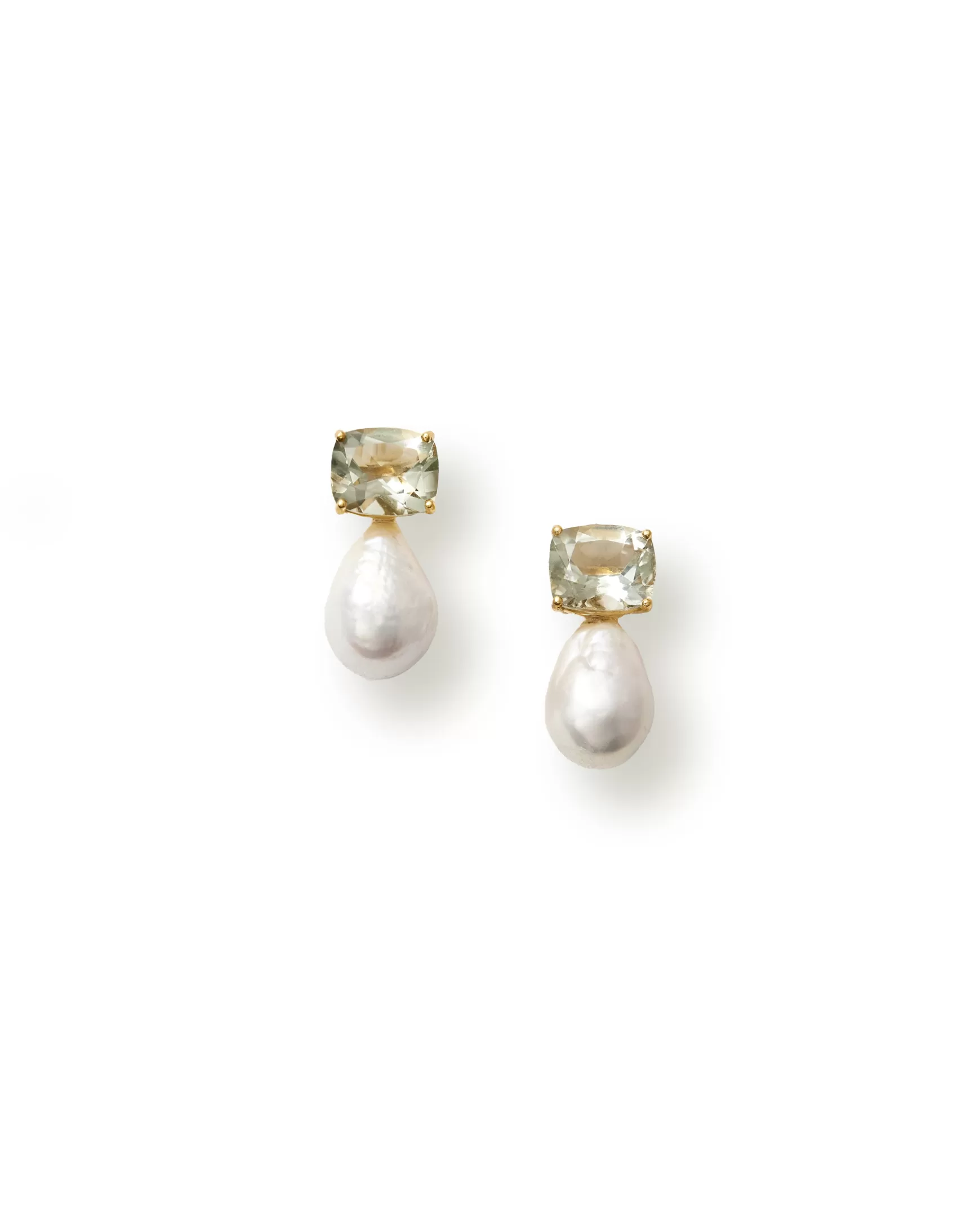 Jewelry*Teri Jon Prasiolite Pearl Drop Earrings WHITE/ PRASIOLITE